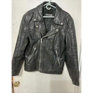 Vintage 60s Harley Davidson Leather Biker Jacket Sz 44 Eagle